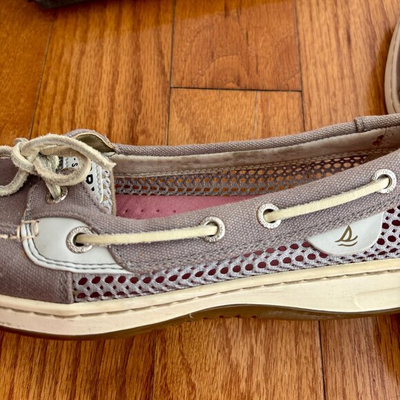 Sperry Canvas Angelfish Top Sider Gray Boat Shoes Women 7M - Picture 9 of 10